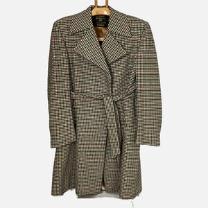 Vintage Crombie Sabelere Men’s Wool Houndstooth Overcoat Scotland Eaton’s Large